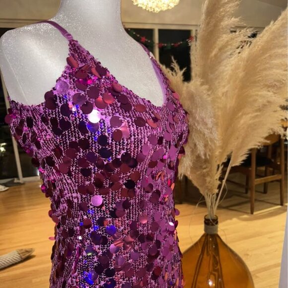 New Klesis Dress sz small Simons gorgeous glitter 30 inch length stretch - Picture 4 of 10